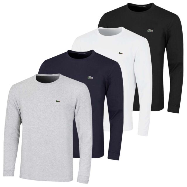 Lacoste Mens Technical Jersey Ribbed Collar Long Sleeve T Shirt