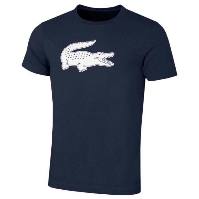Lacoste Mens Sport 3D Print Croc Wicking Cotton Blend T-Shirt - Main Image