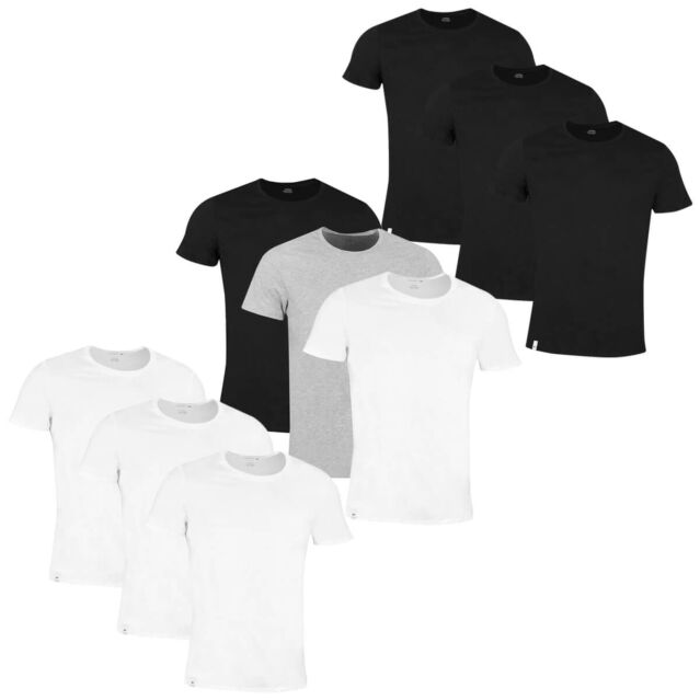 Lacoste Mens TH3451 Crew Neck Cotton Ribbed Crocodile 3 Pack T-Shirt