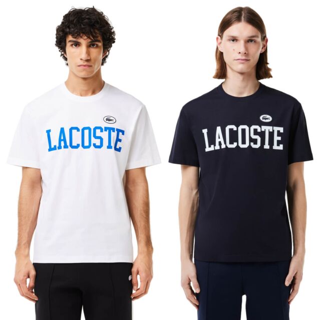 Lacoste Mens 2024 Cotton Fabric Crocodile Logo Essential Sport Style T-Shirt