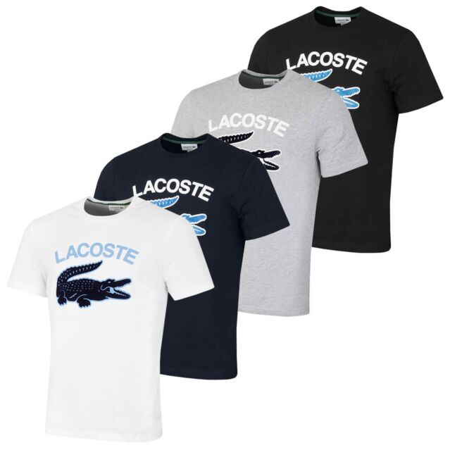Lacoste Mens TH9681 Jersey Cotton Fabric Crocodile Crew Neck T-Shirt