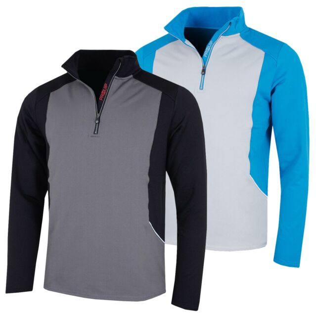 Proquip Mens Tornado Fleece Lined Windproof 1/4 Zip Golf Pullover Sweater