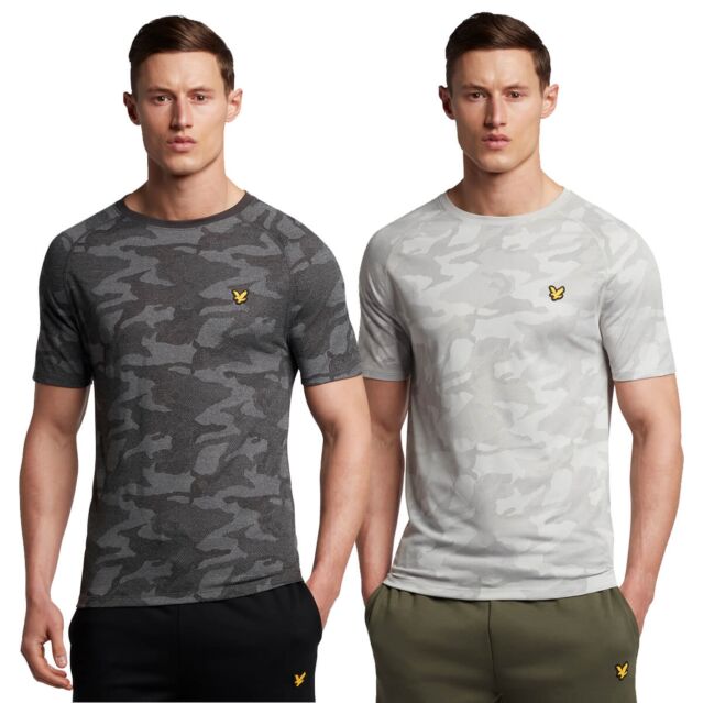 Lyle & Scott Mens Jacquard Camouflage Print Logo Short Sleeve T-Shirt