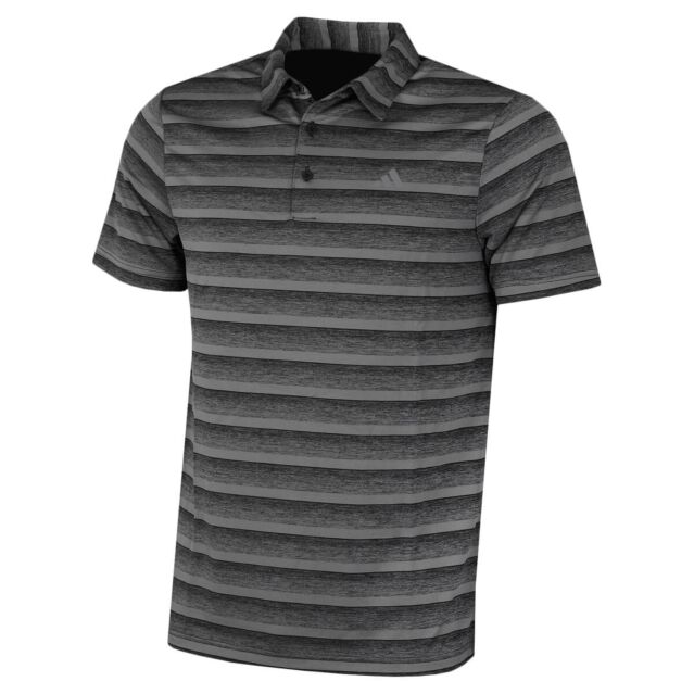 adidas Golf Mens Two Colour Stripe Primegreen Wicking Polo Shirt