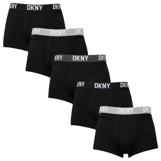 DKNY Mens 2025 Portland 5 Pack Breathable Cotton Trunk Boxer Briefs