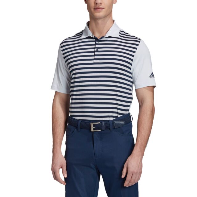adidas Golf Mens Ultimate 3-Colour Merch Stripe Stretch Polo Shirt