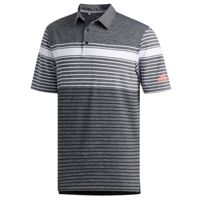 adidas Golf Mens Ultimate Engineered Heather Stretch 3-Button Polo Shirt