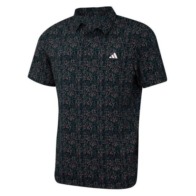 adidas Golf Mens ULT365 Power Grid Print Sustainable 3 Button Polo Shirt
