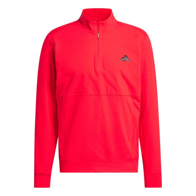 adidas Golf Mens 2025 Tour Water Repellent Stretch Knit 1/4 Zip Sweater