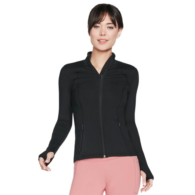 Skechers Womens Go Walk Breathable Mesh Soft Mock Neck Jacket