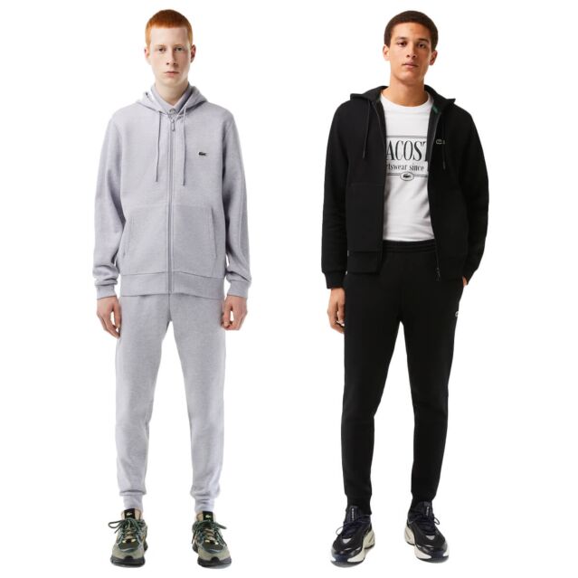 Lacoste Mens 2025 Organic Brushed Fleece Hooded Tracksuit