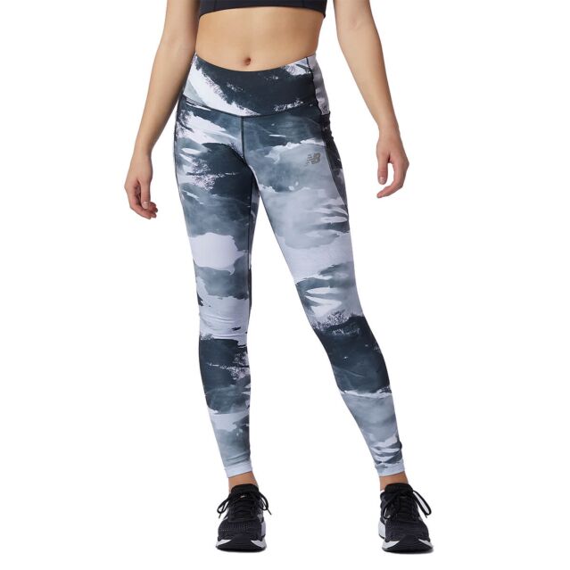 New Balance Womens Printed Impact Run Moisture Wicking Leggings Tights