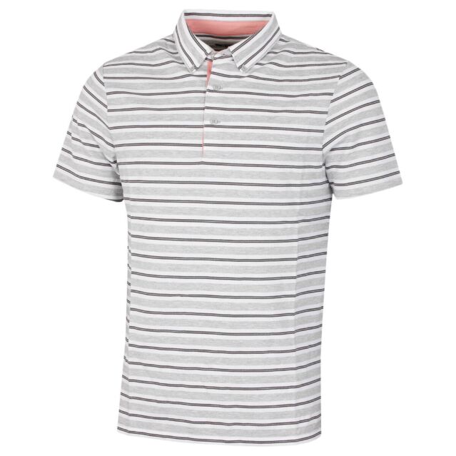 Wolsey Mens Stripe Button Down Lightweight Golf Polo Shirt