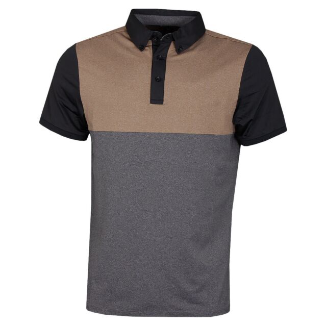 Wolsey Mens Colour Block Polo Shirt - Black - L