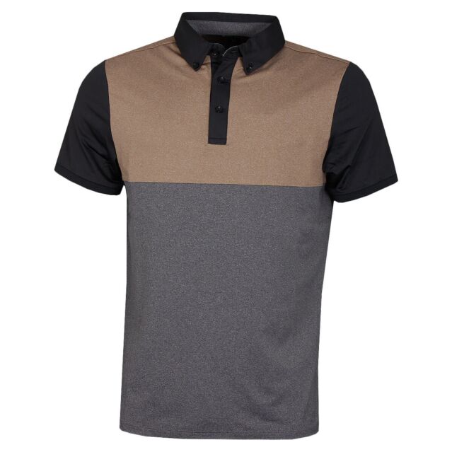 Wolsey Mens Colour Block Polo Shirt - Black - S