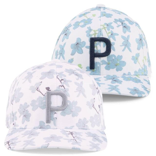 Puma Golf Verdant P Flower Patterned Snapback Closure One Size Cap