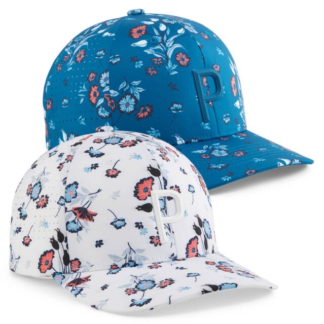 Puma Golf Mens Heirloom Tech P Mositure Wicking Perforated Snapback Cap