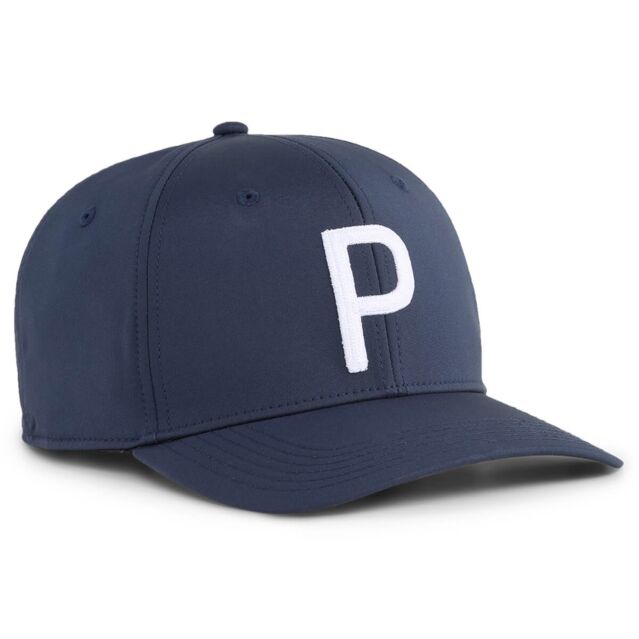 Puma Golf Mens 2026 Heritage P Tech Moisture Wicking Thick Brim Golf Cap