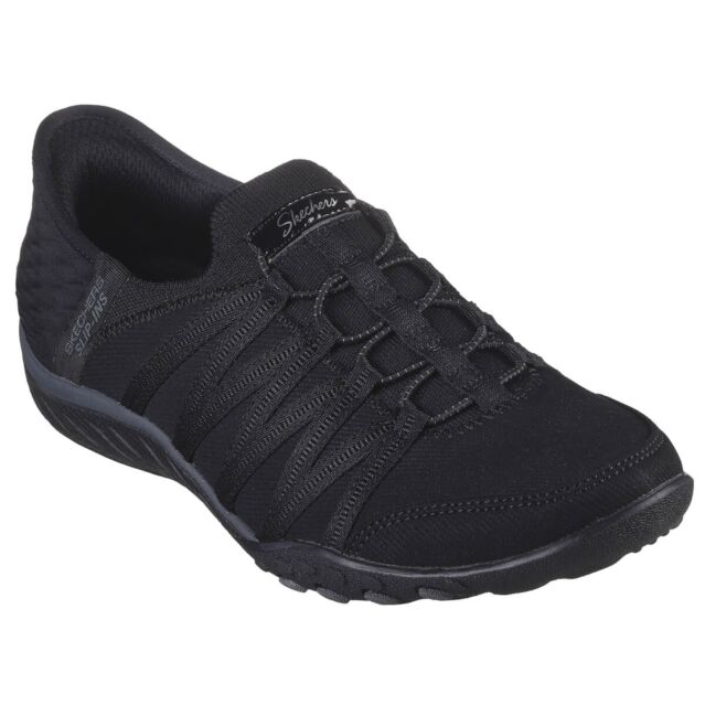 Skechers Womens Slip Ins Breathe Easy Collar Knit Memory Foam Trainers