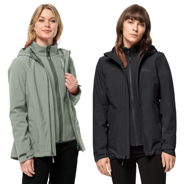 Jack Wolfskin Womens 2026 Moonrise 3 In 1 Waterproof Windproof Jacket
