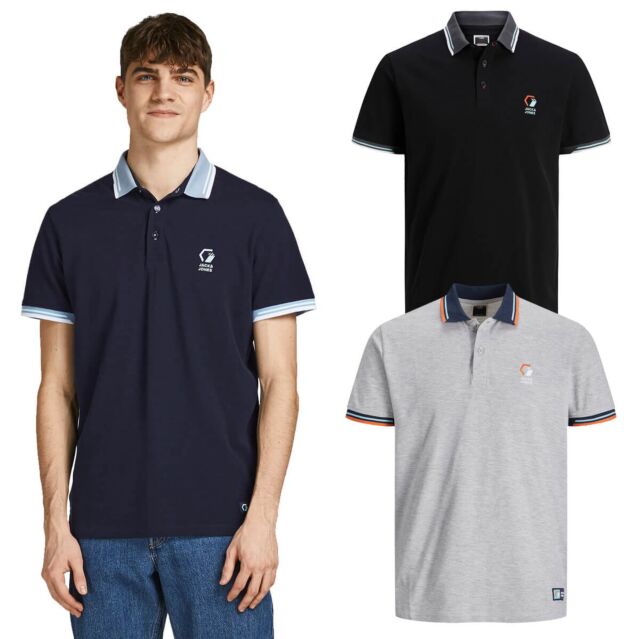 Jack & Jones Mens JCoLogan Stripe Short Sleeve Regular Fit Polo Shirt