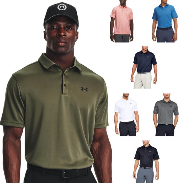 Under Armour Mens Golf Tech Wicking Textured Soft Light Polo Shirt