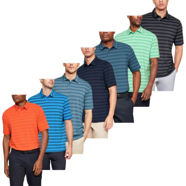 Under Armour Mens CC Scramble Stripe Charged Cotton Polo Shirt