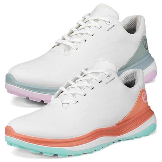 Ecco Womens 2026 LT1 Lace Up Waterproof Leather Spikeless Golf Shoes