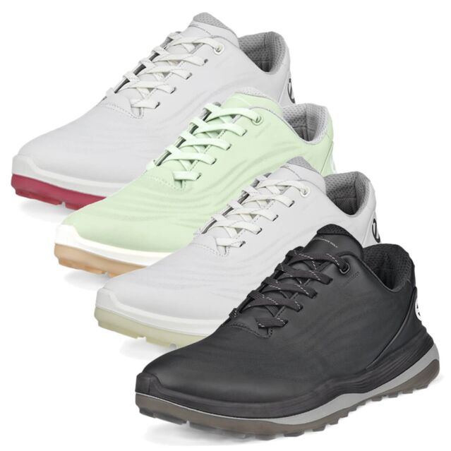 Ecco Womens LT1 Lace Up Waterproof Leather Spikeless Breathable Golf Shoes