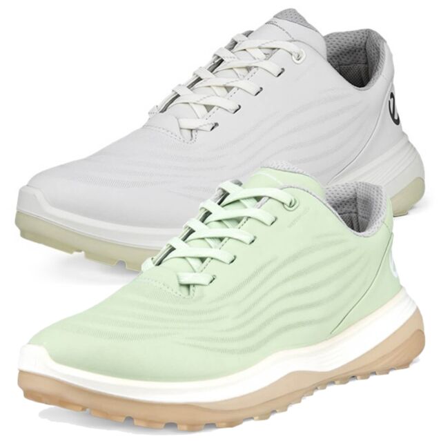 Ecco Womens LT1 Lace Up Waterproof Leather Spikeless Breathable Golf Shoes