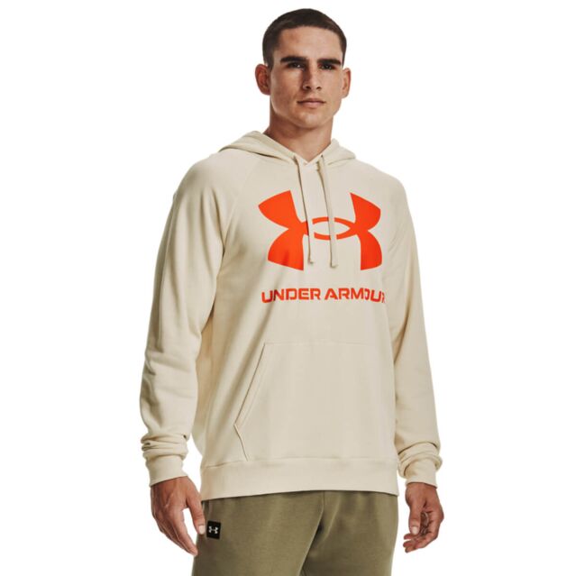 Under Armour Mens Rival Big Logo Soft Fleece Raglan Hoodie Hoody