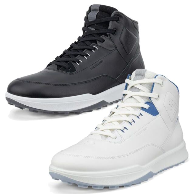 Ecco Mens Golf Street Vibe Hi-Top Spikeless Waterproof Leather Golf Shoes