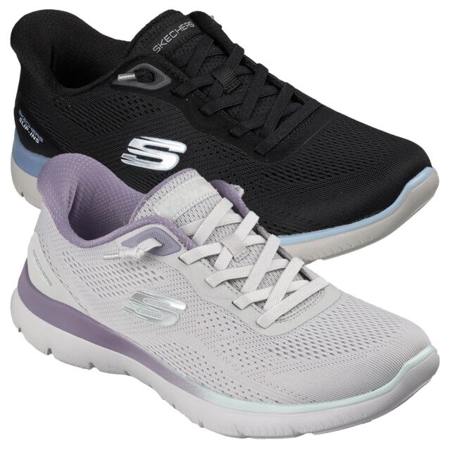 Skechers Womens Summits Sweet Skies Slip-Ins Mesh Memory Foam Trainers