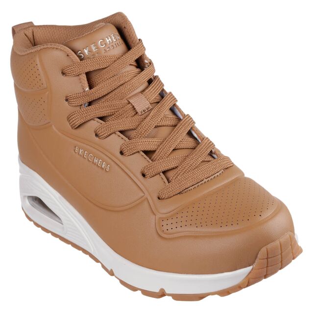 Skechers Womens Uno Stand High Duraleather Air-Cooled Memory Foam Trainers