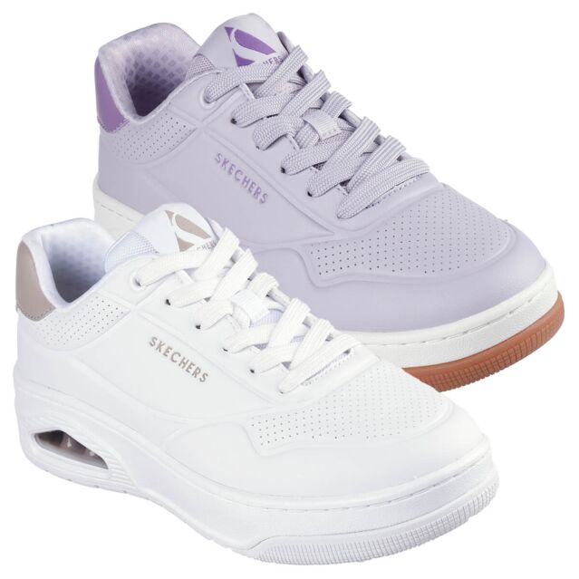 Skechers Womens Uno Court Fast Break Air-Cooled Memory Foam Trainers