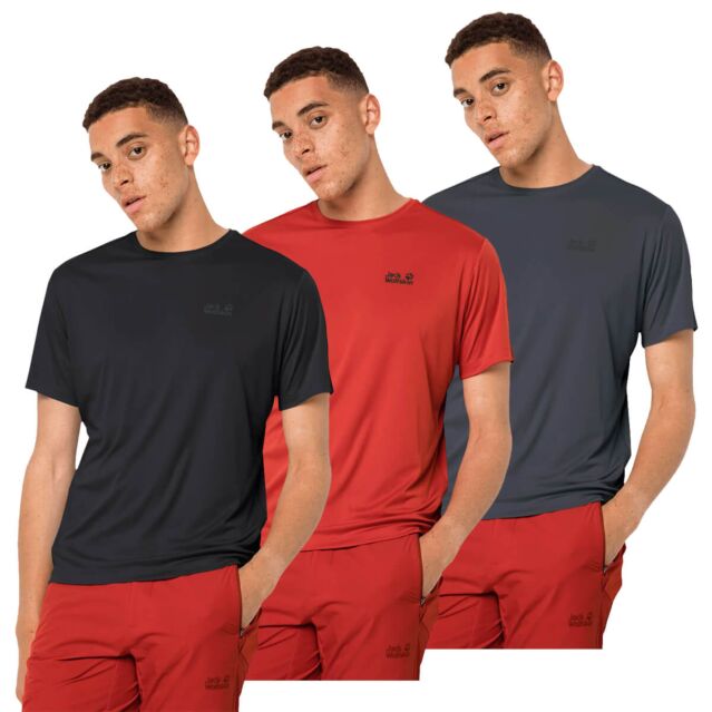 Jack Wolfskin Mens Tech Moisture Wicking Stay Fresh Lightweight T-Shirt
