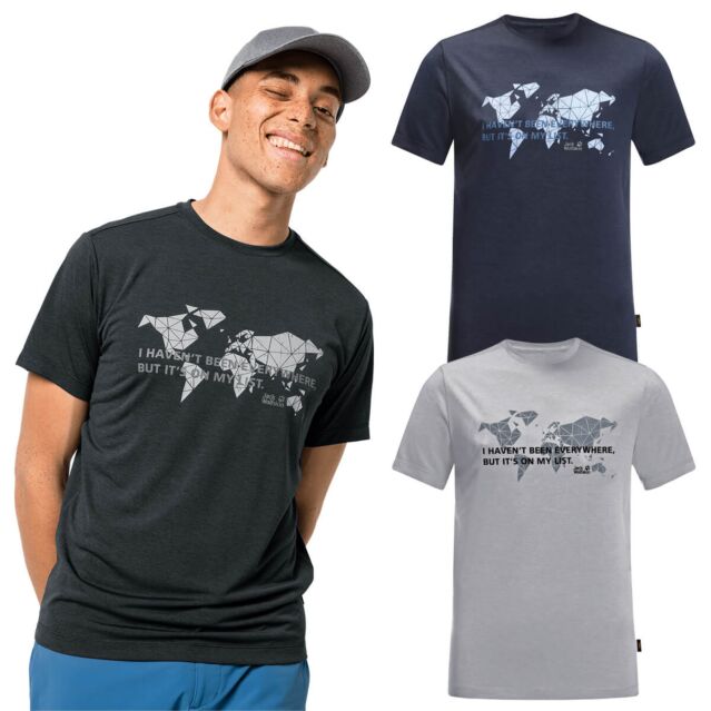Jack Wolfskin Mens JWP World Moisture Wicking Stretch Marled T-Shirt