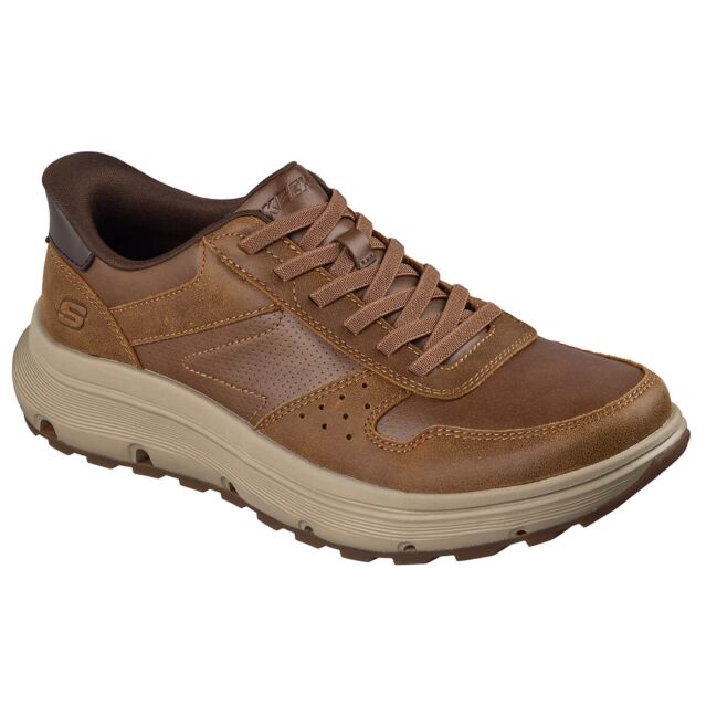 Skechers Mens Garza Ultra Tyrell Slip-Ins Memory Foam Leather Trainers