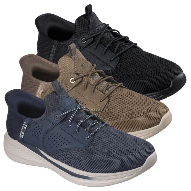 Skechers Mens 2026 Slade - Caster Memory Foam Goga-Mat Slip-In Trainers