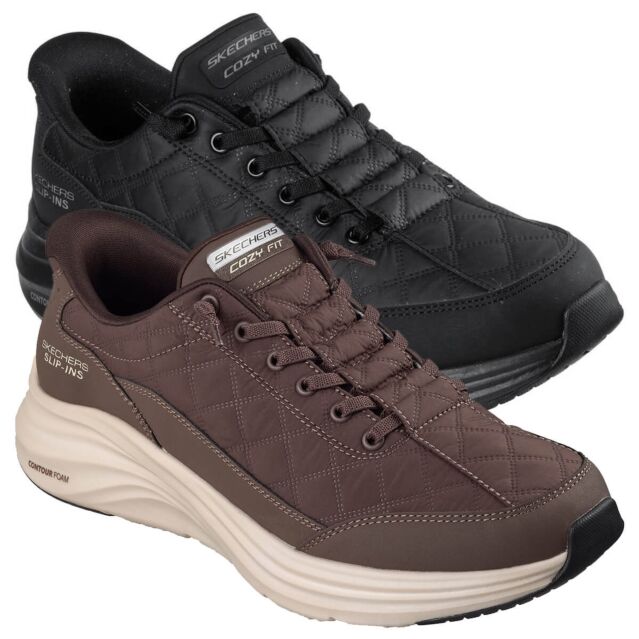 Skechers Mens Contour Foam Cozy Fit Slip-Ins Memory Foam Trainers