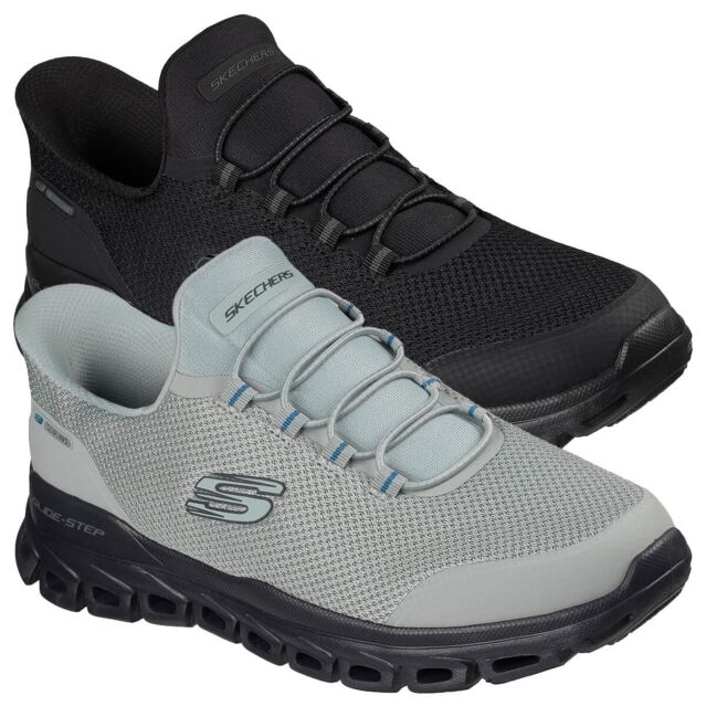 Skechers Mens Glide Step Remnynt Slip-Ins Breathable Memory Foam Trainers