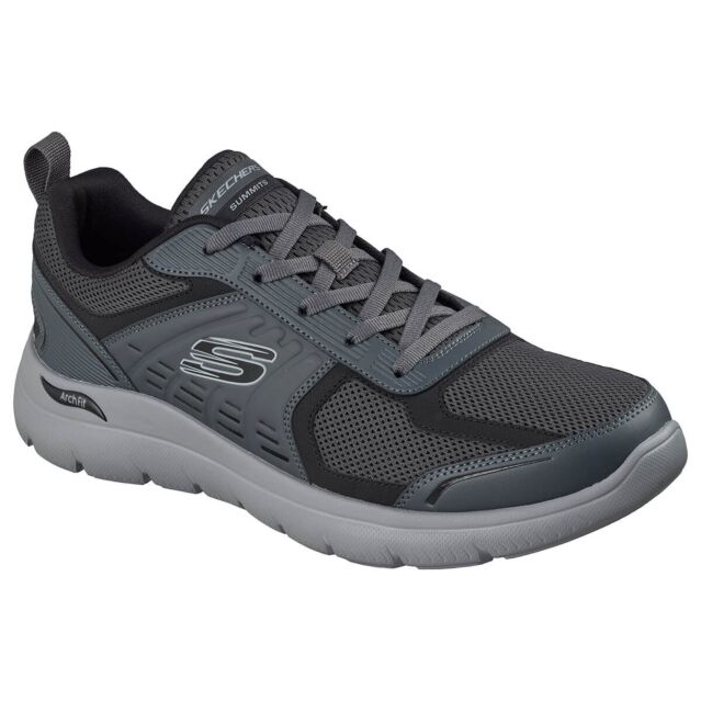 Skechers Mens Arch Fit Summits Leege Memory Foam Leather Trainers