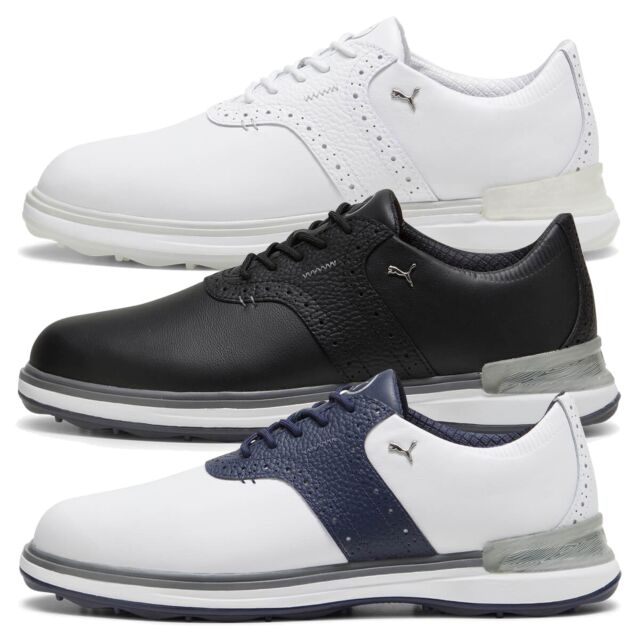 Puma Golf Mens Avant Pebble Leather Comfortable Waterproof Golf Shoes
