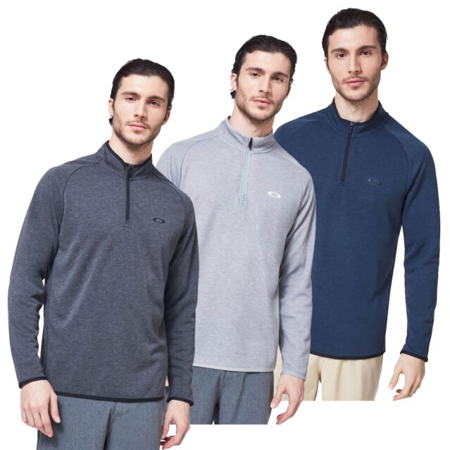 Oakley Mens Range Pullover 2.0 1/4 Zip Melange Golf Sweater
