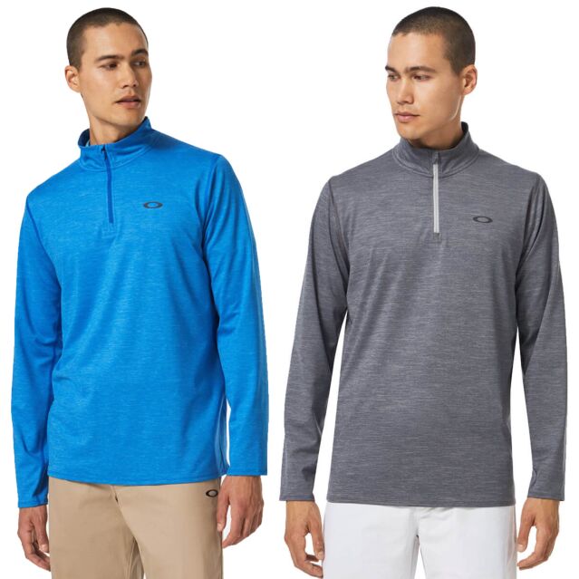 Oakley Mens Oakley Gravity Range QTR Heathered Soft Touch Golf Sweater