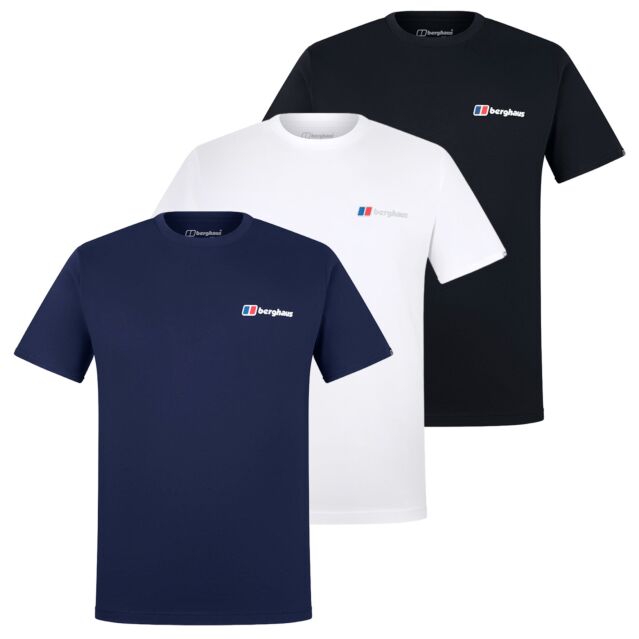 Berghaus Mens Front and Back Cotton Logo Graphic Comfy Classic T-Shirt
