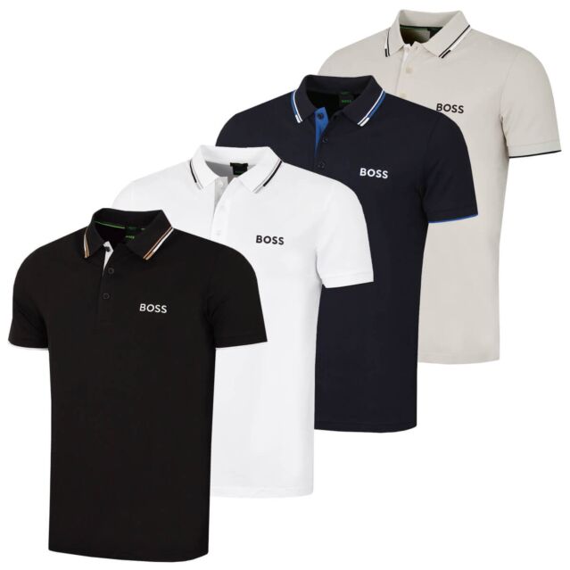 Hugo Boss Mens Paddy Pro BOSS Contrast Stripe Golf Polo Shirt