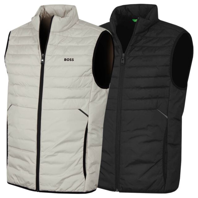 Hugo Boss Mens Thor Water Repellent Regular Fit Rubber Logo Gilet