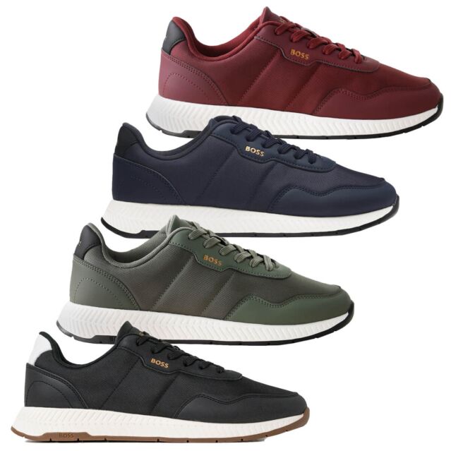 Hugo Boss Mens Titanium Evo Ultra-Lightweight Faux Leather Trainers