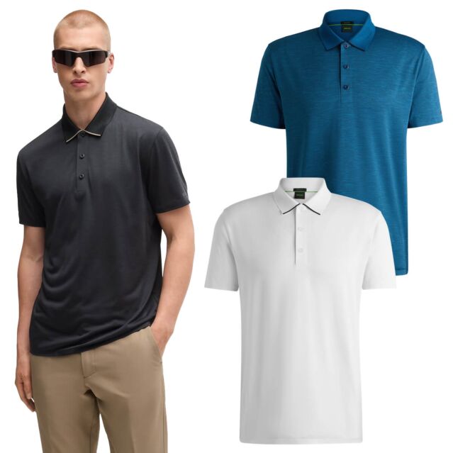 Hugo Boss Mens Paddytech Lightweight Stretch Quick Drying Golf Polo Shirt